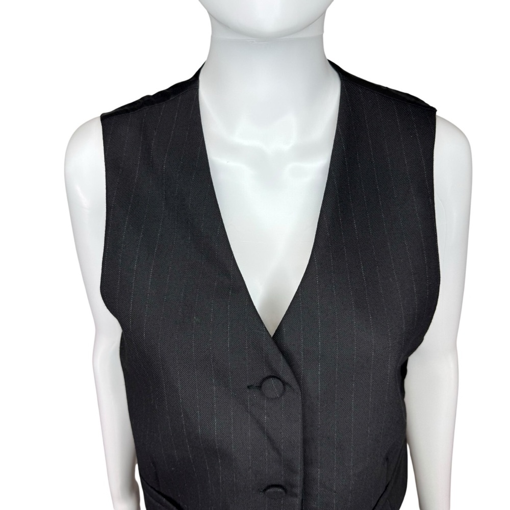 Sandro Pinstriped Twill and Satin Vest 40 - Picture 3 of 10